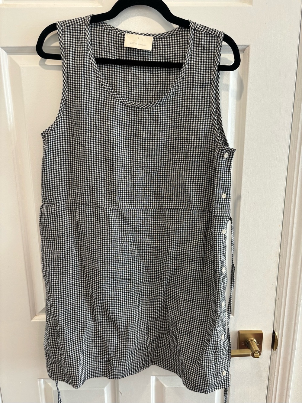 Gillian Stevens Black and White Gingham Sleeveless Mini Dress